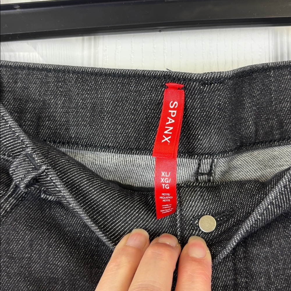 NWT Spanx wide leg charcoal jeans sz xl petite - Picture 7 of 11